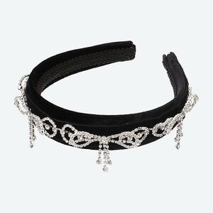 Sister Jane Elegant Black and Silver Headband New wtag
